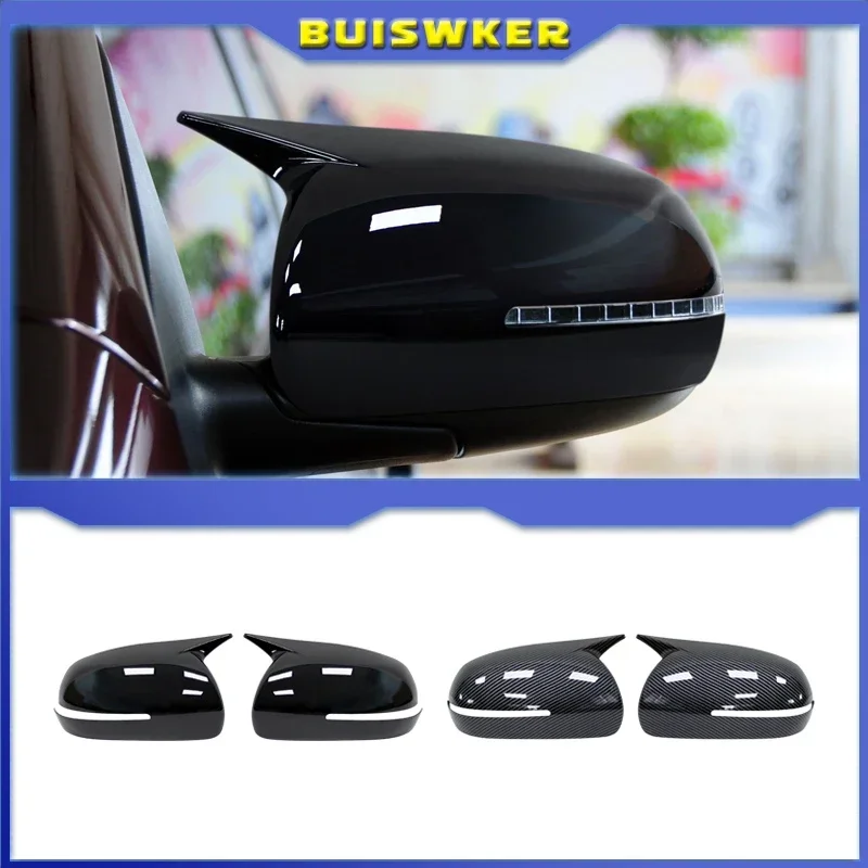 

For Kia Forte K3 Cerato 2010-2018 ABS Carbon Fiber Car Body Side Door Rearview Mirror Cover Cap Housing Sticker Trim