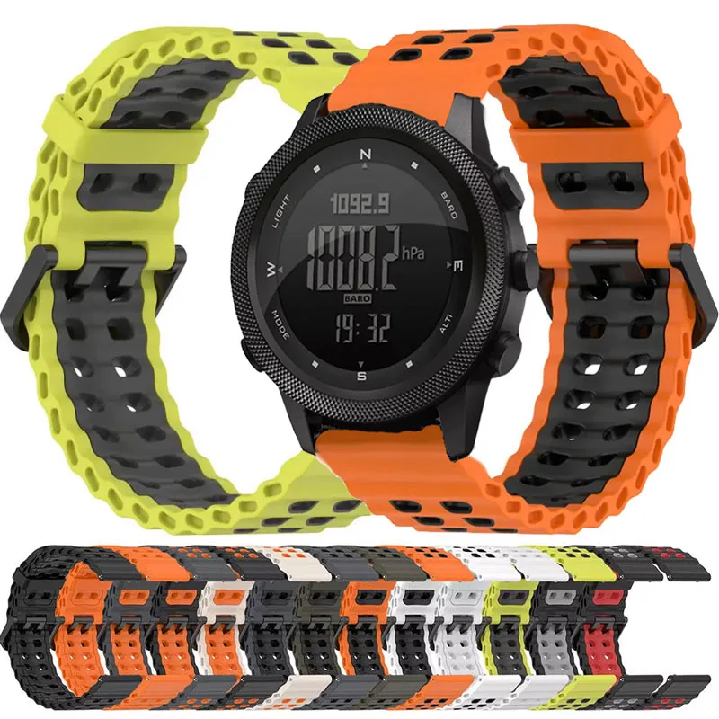 Pulseira de silicone respirável de 22mm para north edge APACHE-46 pulseira smartwatch para north edge APACHE-46 acessórios de banda esportiva