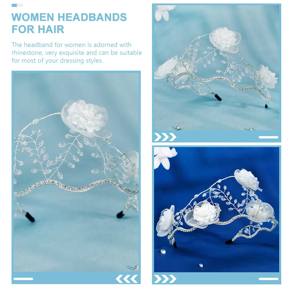 

Timeless Lace and Rhinestone Headband Feminine Bridal Hairpiece for Women Wedding Anniversary Special Occasions