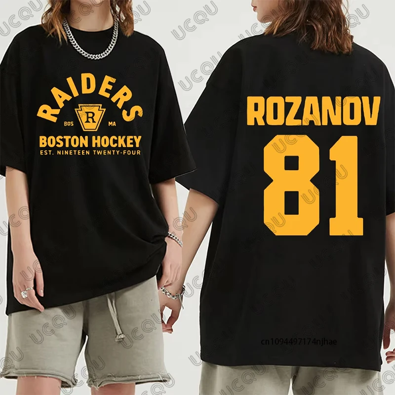 Llya Rozanov 81Bos Raiders Tees TV Rivalry riscaldato Stampa T-shirt in cotone da donna Estate Manica corta Moda Streetwear Top unisex