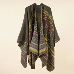 Ponchos de Cachemira de imitación de lujo para Mujer, bufanda de Pashmina, chal, chal, envoltura, Chales, manta gruesa, estola, Invierno