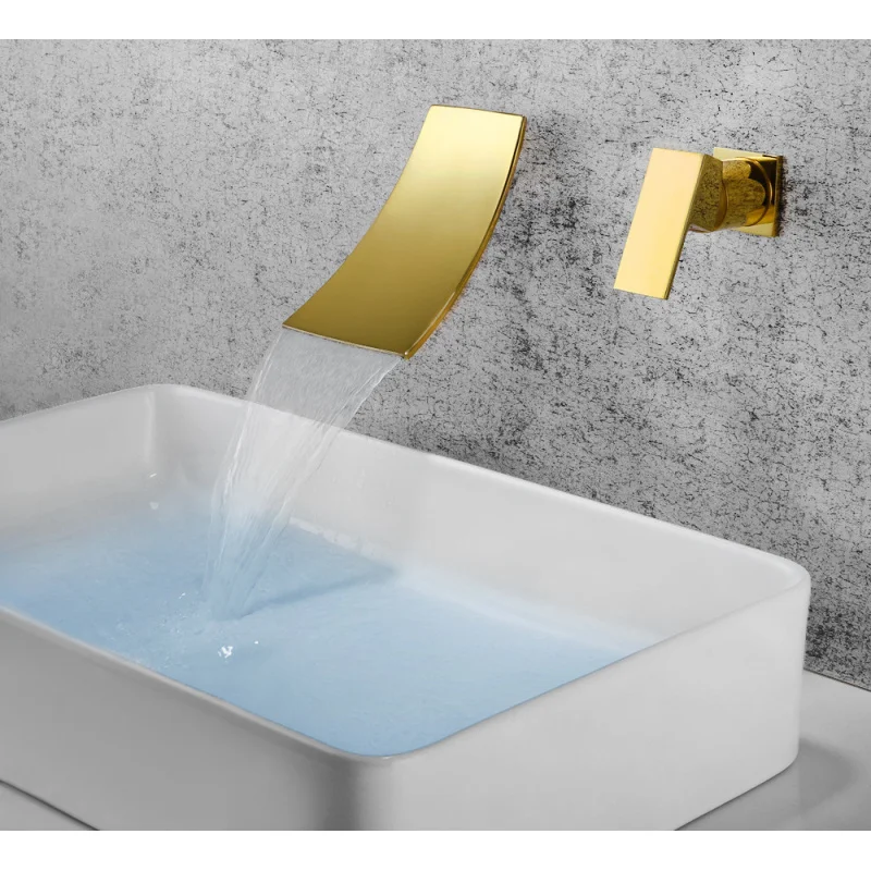 

Wall Mounted Single Handle Sink Faucet Waterfall Basin Faucet Hot And Cold Mixer Tap Bathroom Vessel Sink Faucet