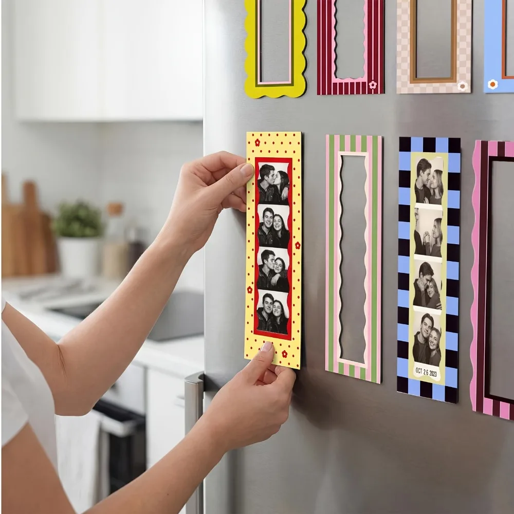 8-teiliges Magnetisches Fotorahmen-Set, Kühlschrankmagnet-Fotorahmen, Geeignet für 1,5 x 8 Zoll Fotostreifen – Detail 4