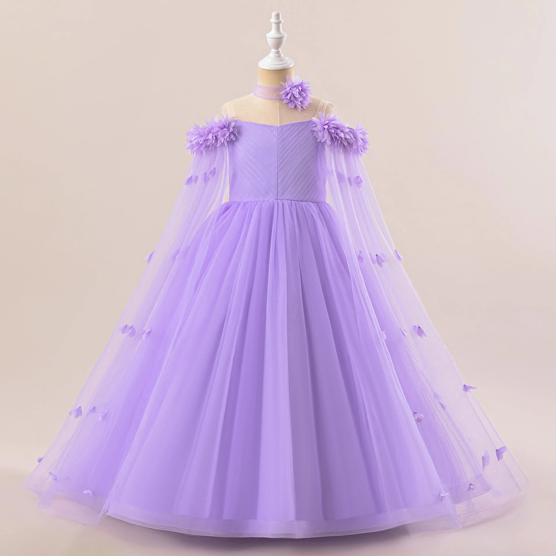 Luxury Young Girl Floor Length Elegant Party Flower Formal Dresses 8-12 Years Children's Graduation Wedding Bridesmaid Dress