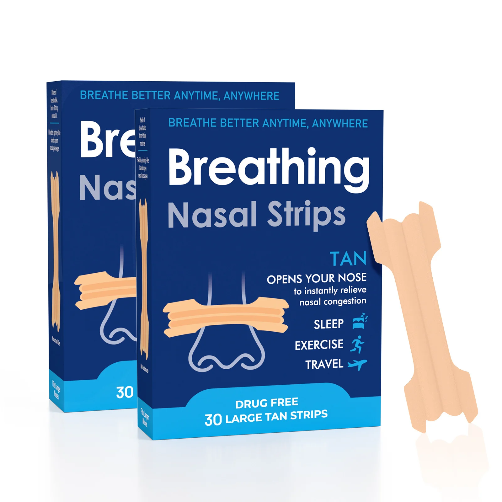 

Breathe Right Nasal Strips | Extra Strength | Clear | For Sensitive Skin I Drug-Free Snoring Solution & Nasal Congestion Relief