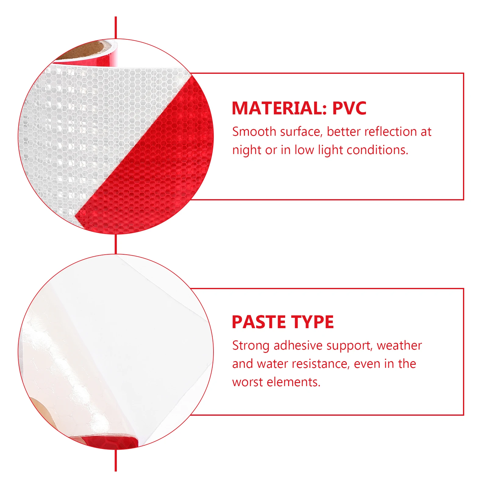 

1 pc Reflective Tape Weatherproof Strong Adhesive Backing For Traffic Signs Emergency Safety Warning Sticker Night Conspicuous