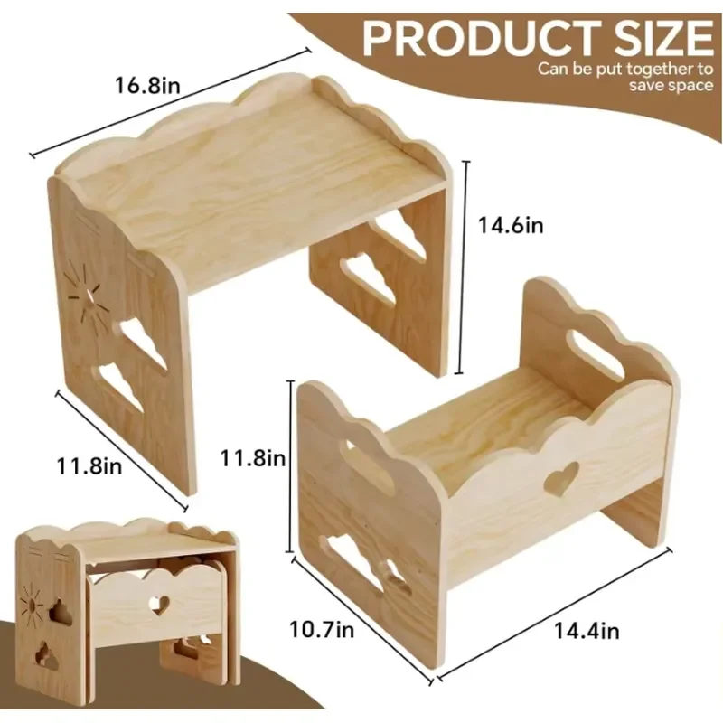 Modern Wooden Toddler Table and Chair Set for Kids Baby Weaning Dining Study Desk with Storage Space Children Furniture