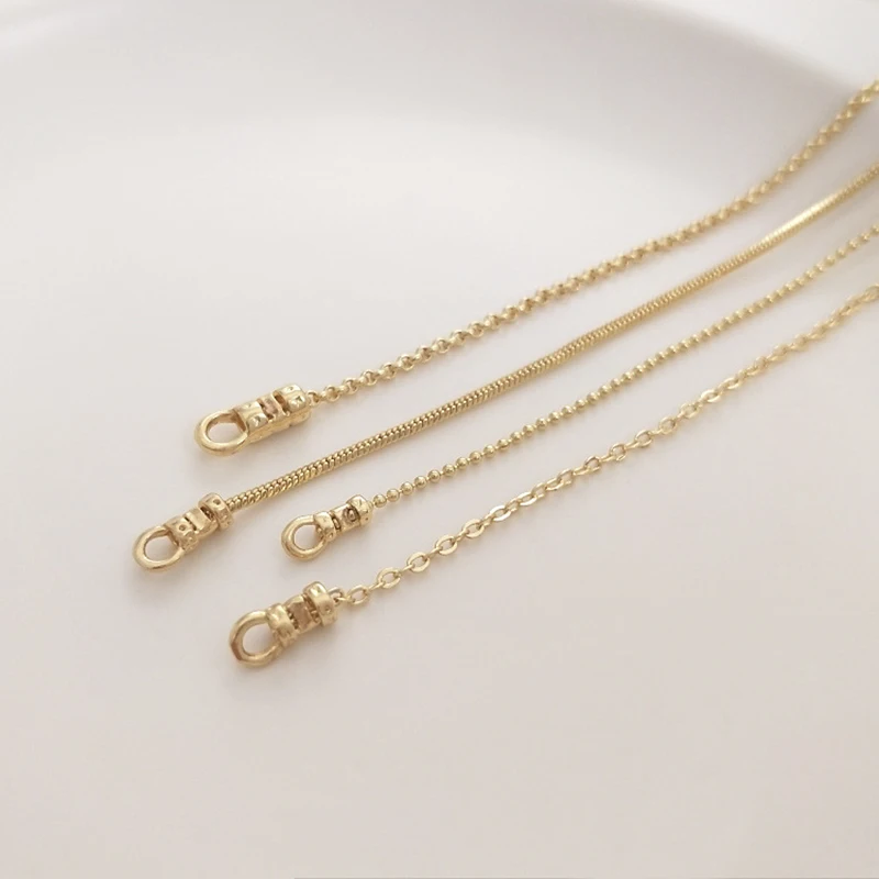 20Pcs 18K Gold Plated Brass Crimp End Caps with Loop Tube Barrel Chains Ends Cap for Diy Leather Cords Bracelet Jewelry Making