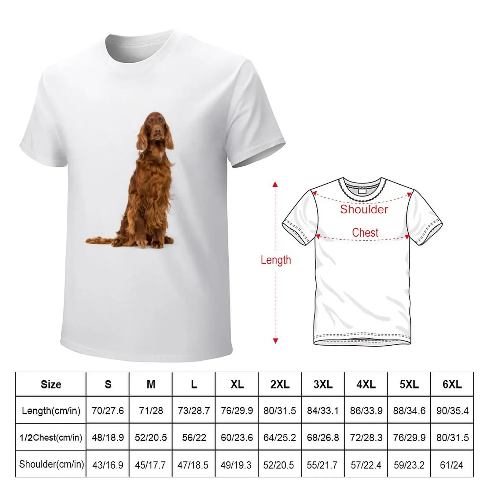 Portrait of Irish Setter sitting T-Shirt shirts graphic tees Blouse Aesthetic clothing t shirt men