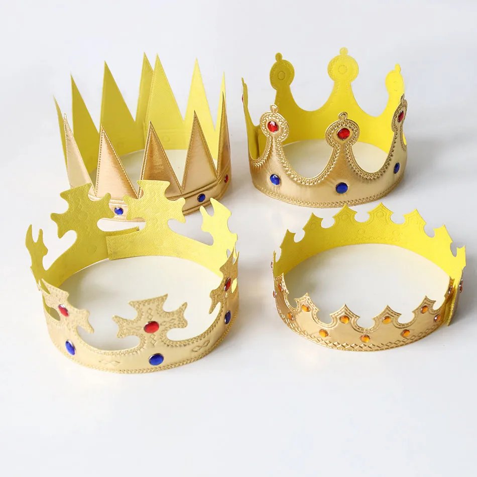 Kids Accessories Children Birthday Props Golden Cloth Crown Halloween Carnival Party Role Playing King Crown Kids Headwear