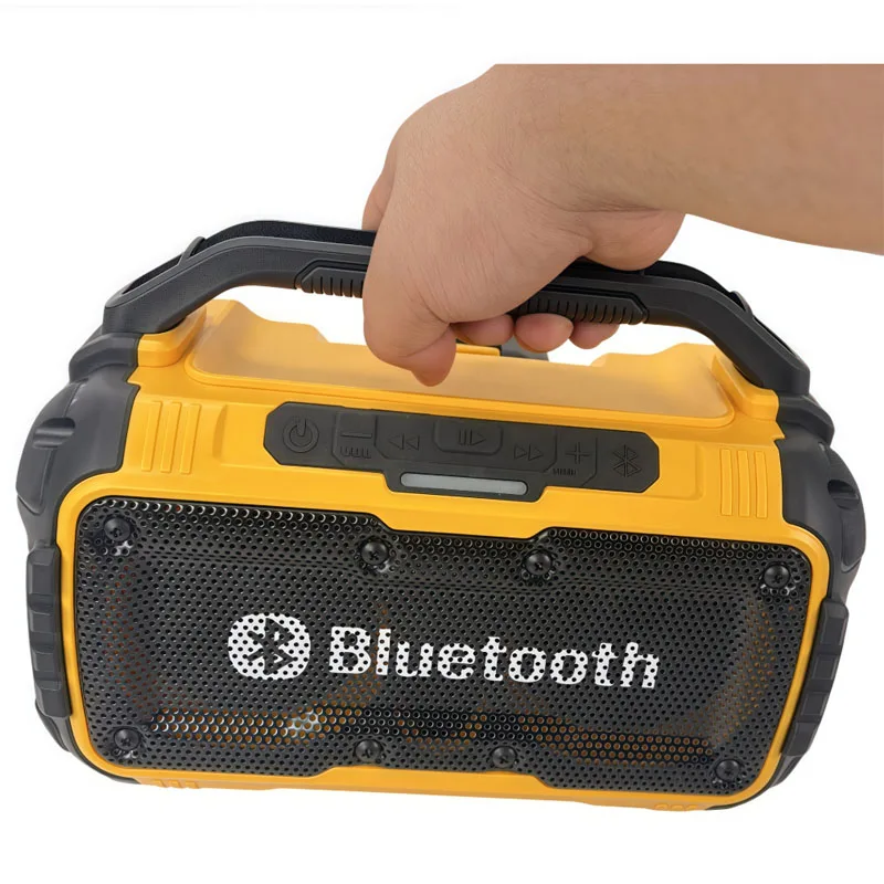 Portable Bluetooth Speaker Compatible Subwoofer Outdoor Construction Site Waterproof Loudspeaker Stereo Surround