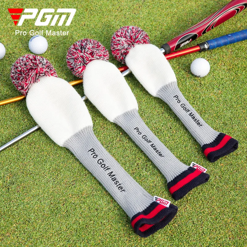 PGM Knitted Wool Golf Wood Headcovers Universal Fit Embroidered Soft Club Protective Sleeves Durable Golf Head CoversForTraining