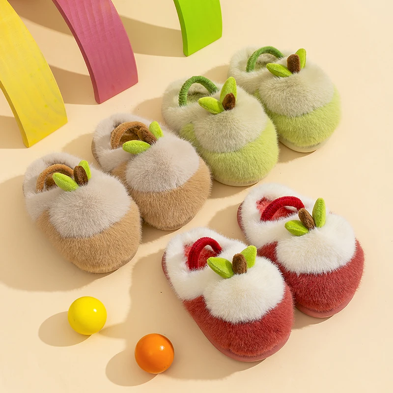 

Детские хлопковые тапочки, новинка 2024 года, осенне-зимние домашние тапочки для девочек 1-3 лет, детские меховые тапочки для мальчиков для женщин