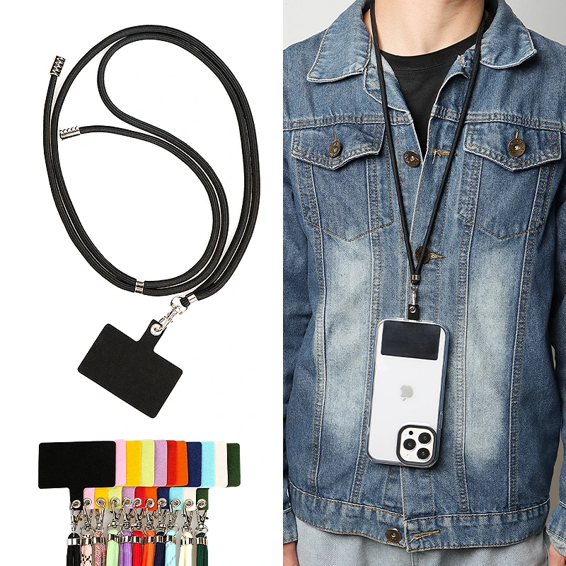 11 Color Crossbody Lanyard with Pad for Phone Case Ajustable Sling Phone Accessory Phone Strap Black Green Orange Red Pink