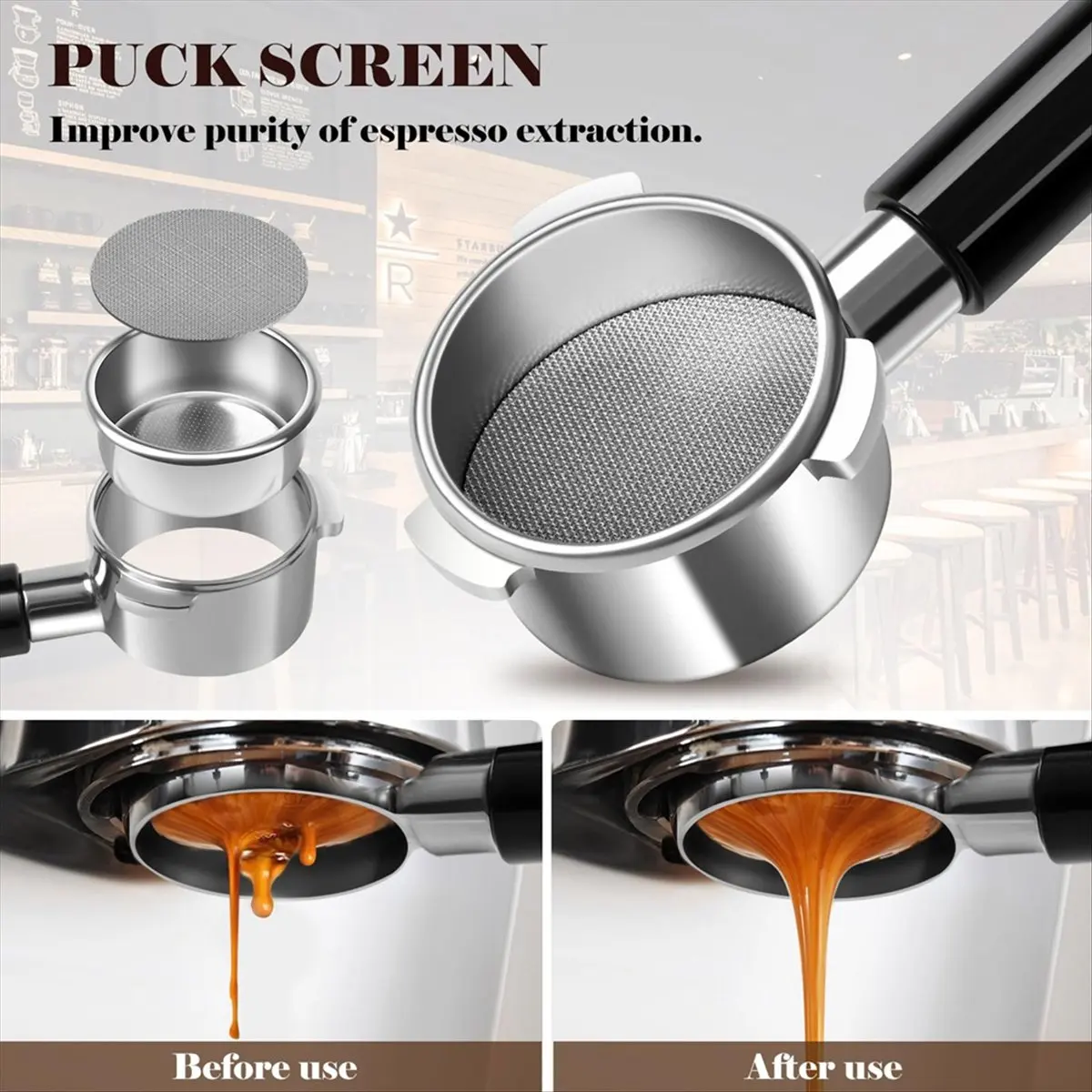 2026 Trend 54mm Bottomless Portafilter, Espresso Bottomless Portafilter with Puck Screen and Stainless Steel Filter Basket