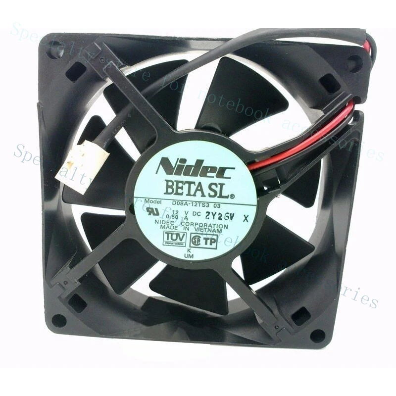

A+ NIDEC D08A-12TS3 80*80*25mm 8cm 80x80x25mm DC 12V 0.50A 2 Pin Cooling Fan