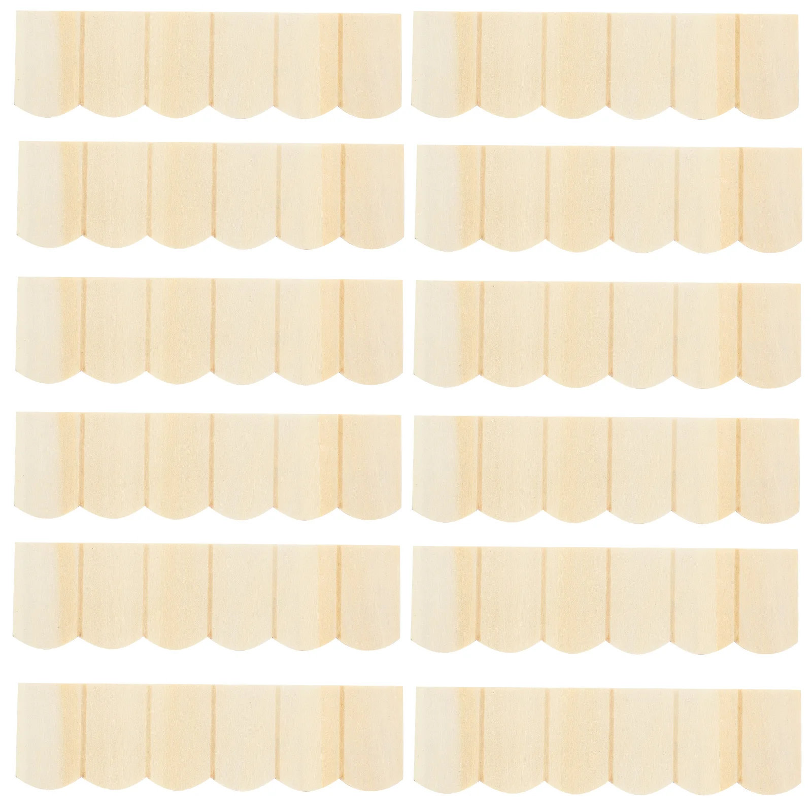 12 Pcs House Tiny Homes Dollhouse Accessories Dolls Furniture Mini Wood Roof Tile Model Miniature Decor