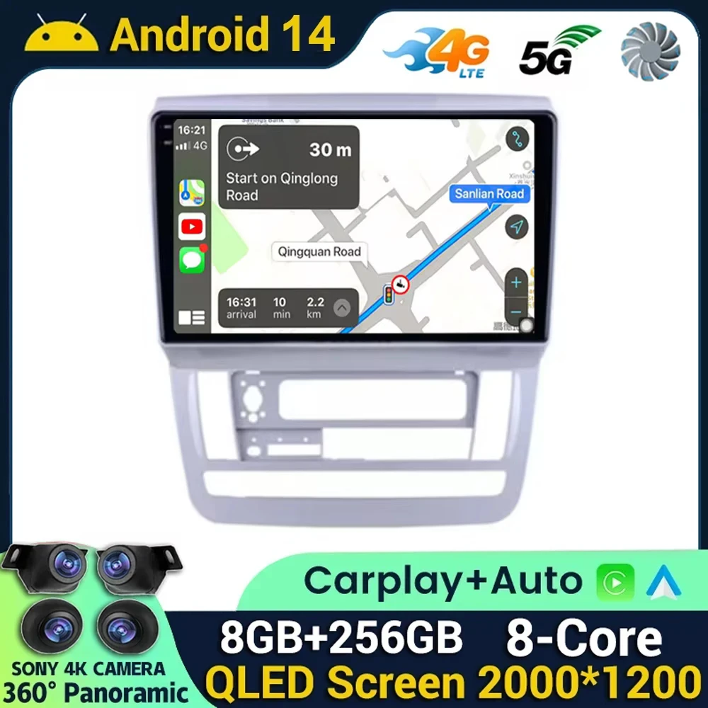 Android 14 Carplay Auto Car Radio For Toyota Alphard 2002-2011 Stereo Audio Vidio Multimedia Player GPS Navigation HU 360 Camera