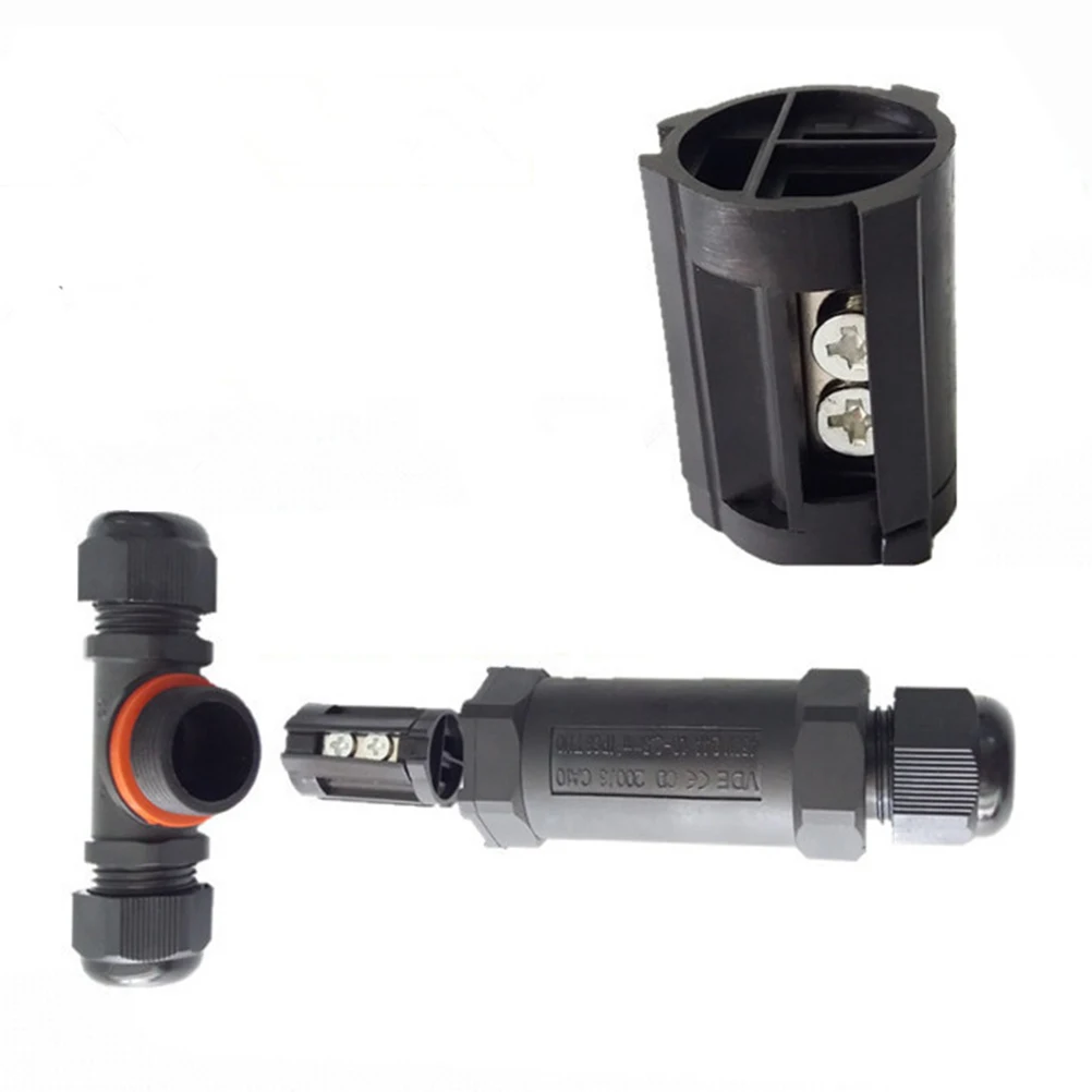 

Waterproof Cable Connector Junction Box 3-pole T Coupler Black LED Outdoor IP68 Garden Power Tools Wiring Repair Lighting