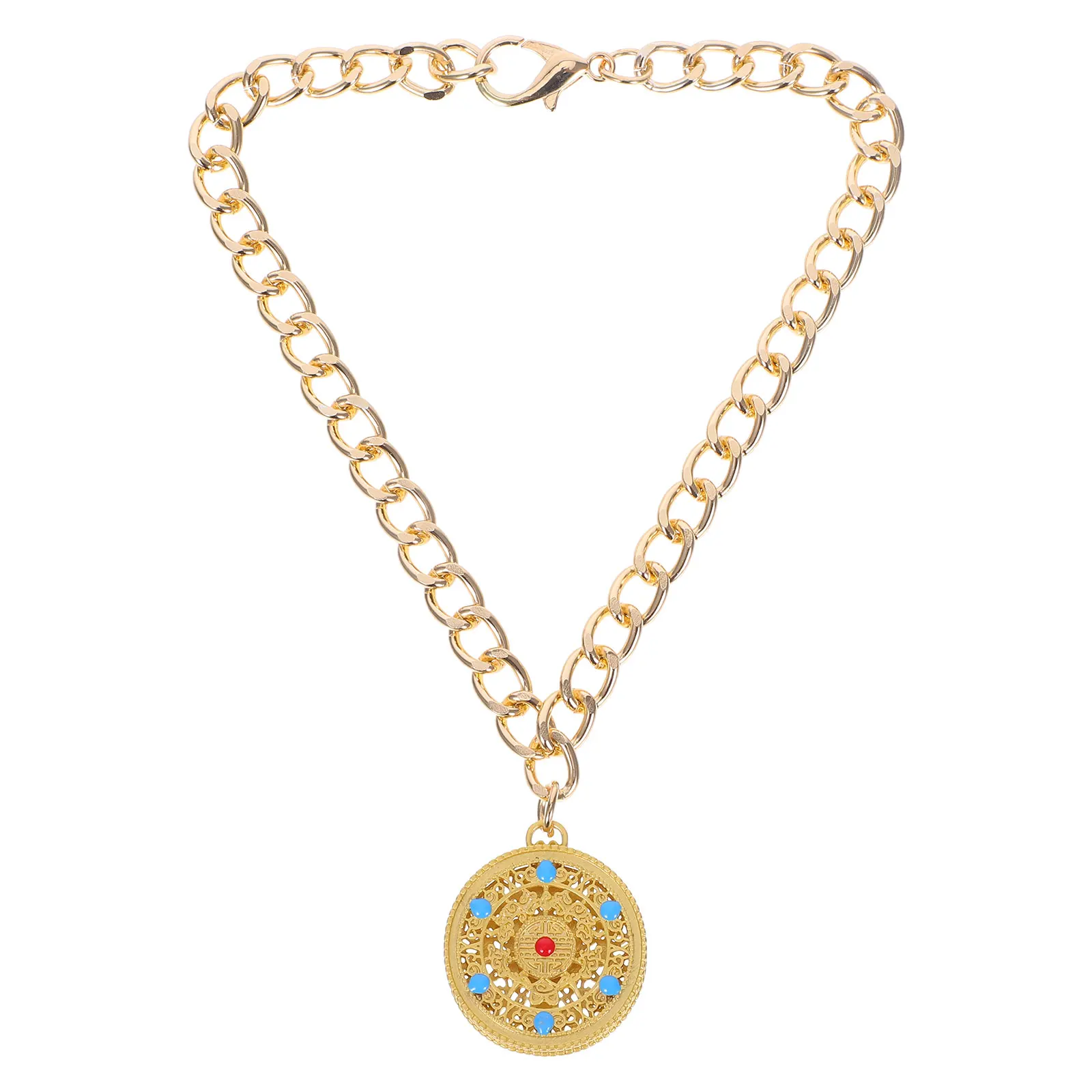 

Pet Metal Longevity Lock Pendant Necklace Adjustable Chinese Tassel Charm Dog Collar Cat Jewelry Lucky Festive Accessory