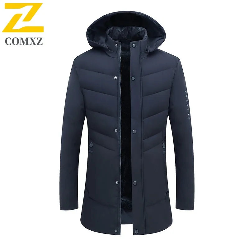 COMXZ hommes extérieur rembourré veste décontracté à capuche travail épaissi chaud Parka affaires loisirs léger confort hiver vêtements