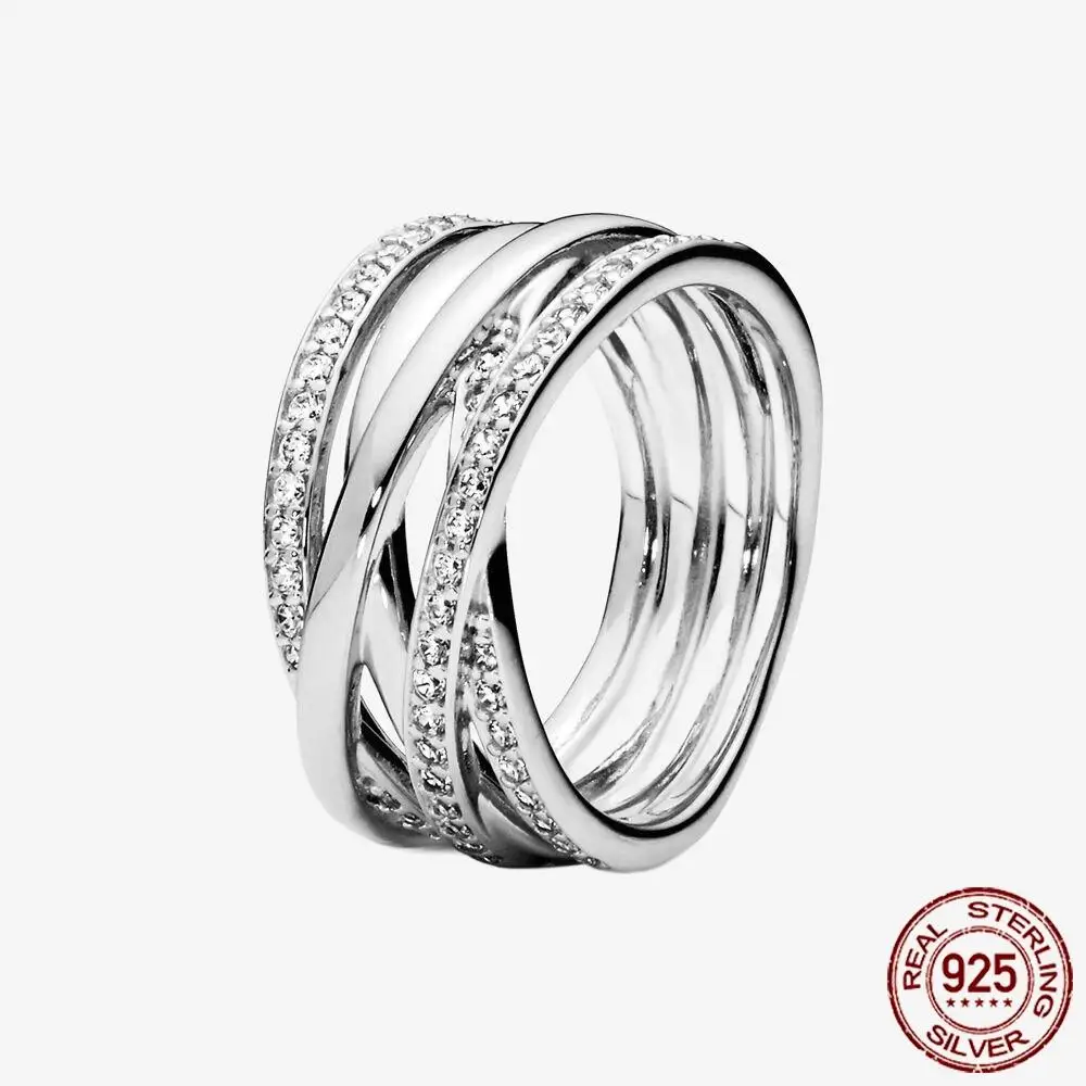 New 925 Sterling Silver Rose Gold Heart-Shaped Ring, Women's Jewelry DIY Gift, Wedding Engagement Anniversary Celebration