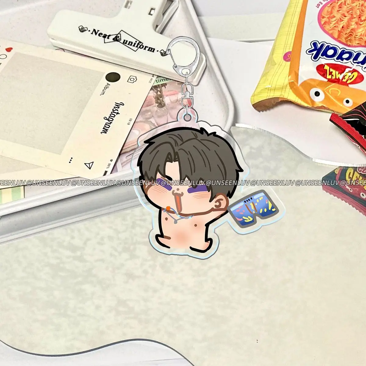 5個セット アニメ ラブ＆ディープスペース カレブ アクリルキーホルダー 漫画 車 バッグ ペンダント ギフト かわいい クリエイティブ バッグチャーム 友達へのプレゼント キーリング