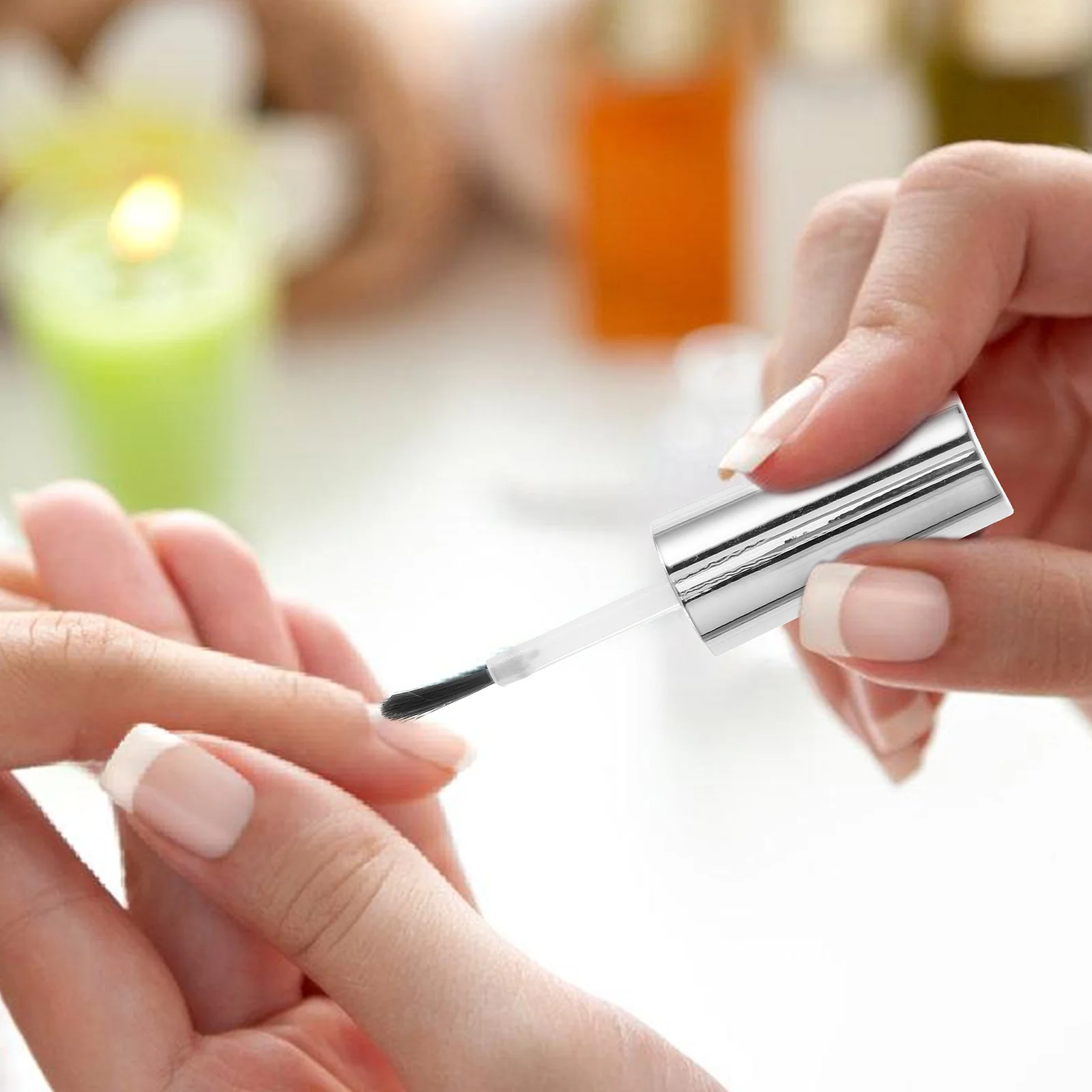 10 個マニキュア交換ブラシキャップスムーズな小型サイズ簡単に適用できるネイルサロン使用空ボトル詰め替えツールジェル