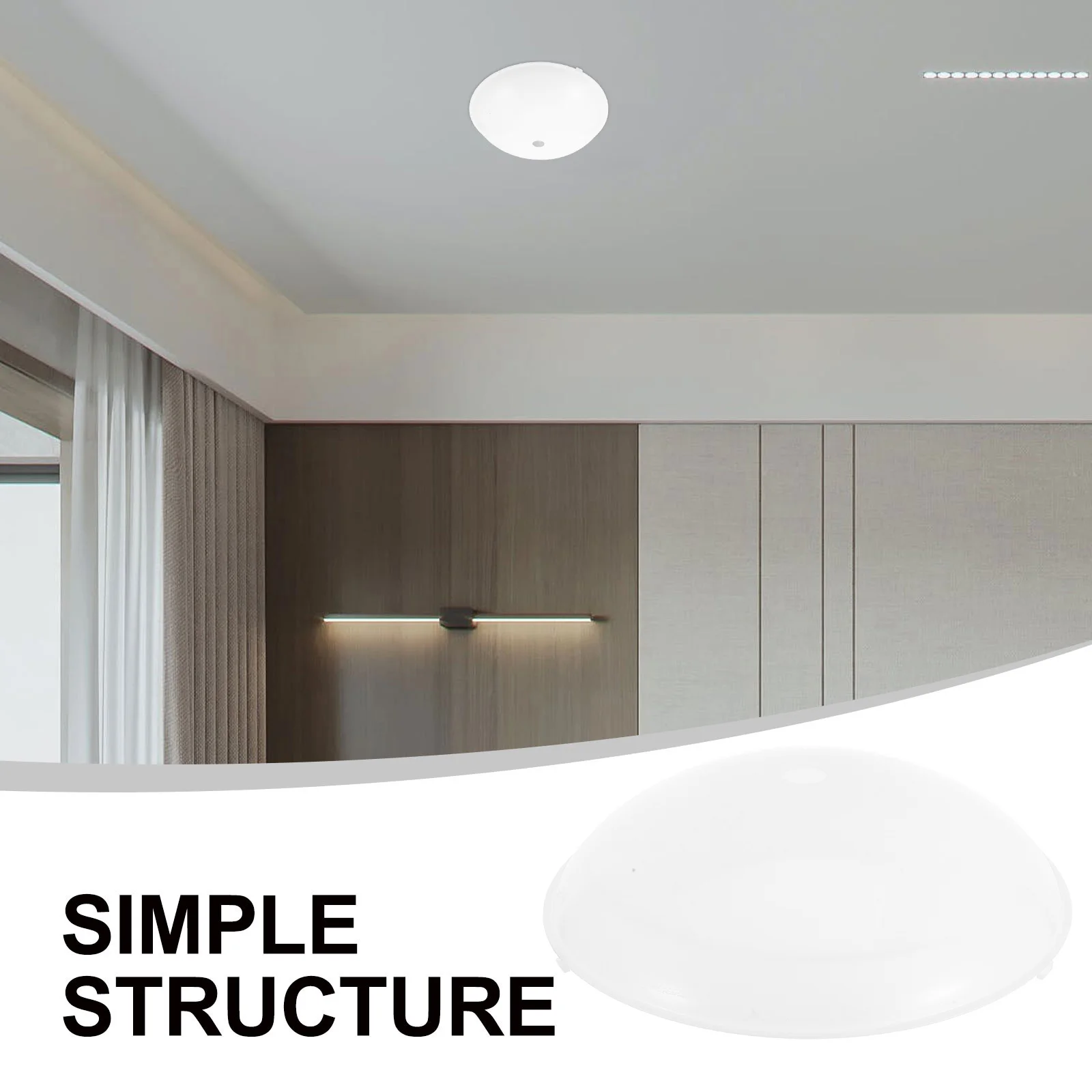 

Round Emergency Light Shade Modern Ceiling Lamp Cover For Bedroom Hallway Staircase Plastic Bulb Shade Replacement Fixture