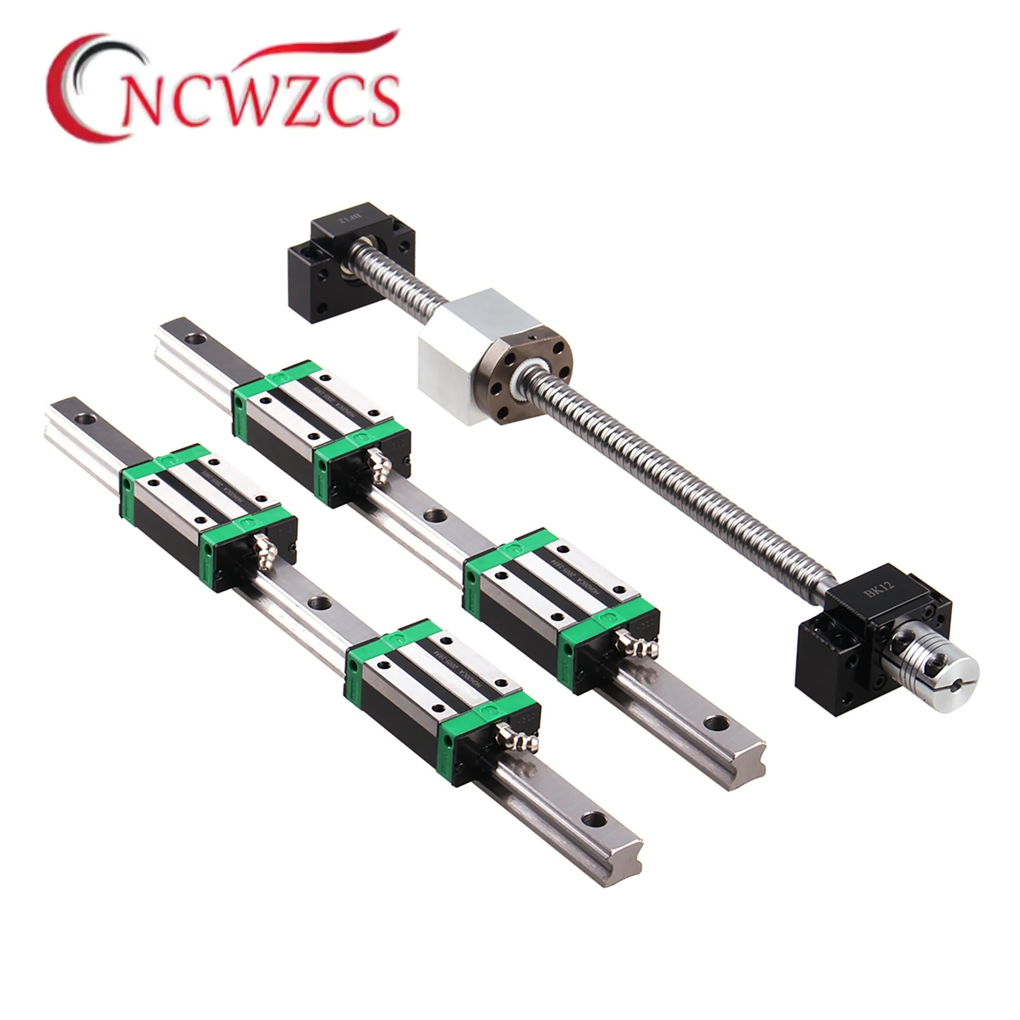 2PCS HGR20 Square Linear Guide Rail+4PCS HGH20CA Blocks +SFU1605 Ball Screw With Nut +BKBF12 +Nut Housing CNC Linear Actuator