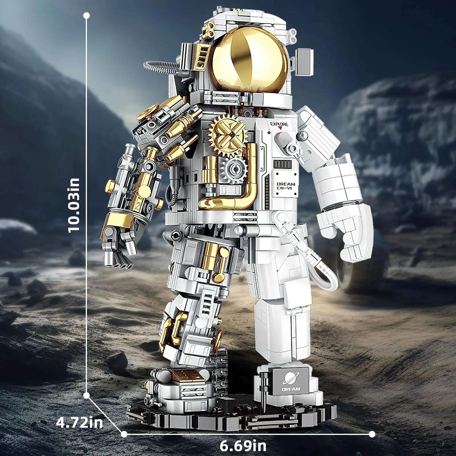 1088PCS Mechanical Aerospace Astronaut Building Blocks Space Detect Assemble Bricks Toys Desk Decoration Gift For Children