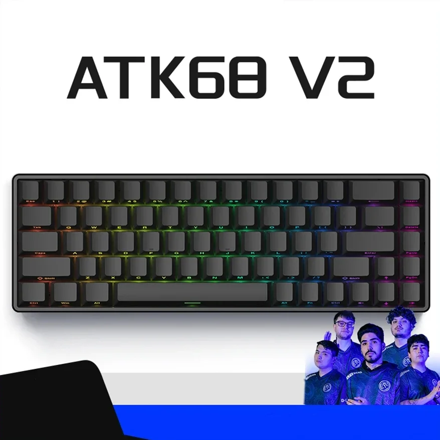 Atk68 V2 Mechanical Keyboards 8000hz Hot Swap RGB Backlight Low Delay Wired Gaming Keyboard  Customize Accessories PC Gaming