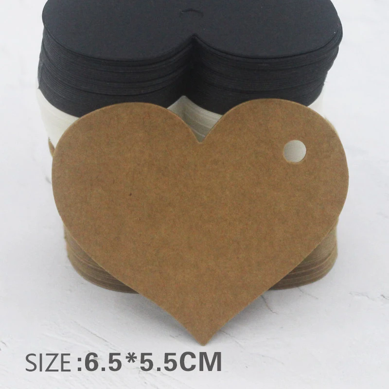 งานแต่งงานของขวัญแท็ก DIY แท็กป้ายราคารูปหัวใจกระดาษคราฟท์การ์ด Party Favor 3 สี