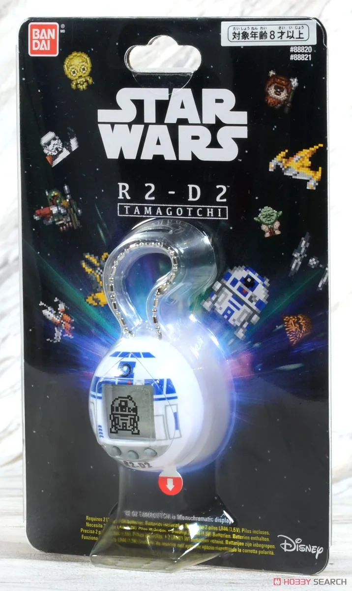 Bandai-Mini consola interactiva de Star Wars para niños, juguete nostálgico para mascota Virtual, Original, R2-D2, Tamagotchi, Anime blanco y azul
