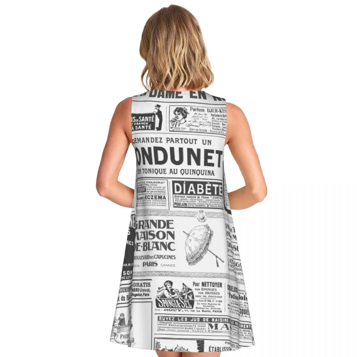 Cool Newspaper Dress Vintage Print Sexy Dresses Daily Streetwear Oversize Casual Dress Cheap Ladies Pattern Clothing