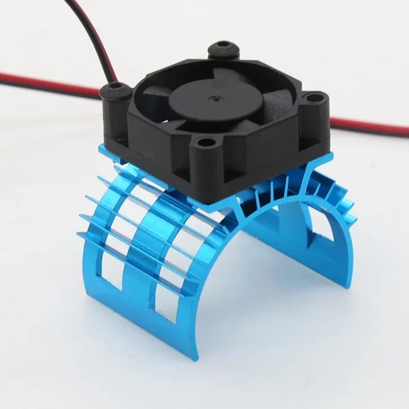 Blue RC Parts Electric Car brushless Motor Heatsink Cover + Cooling Fan for 1:10 HSP RC Car 540 550 3650 Size Motor Heat Sink