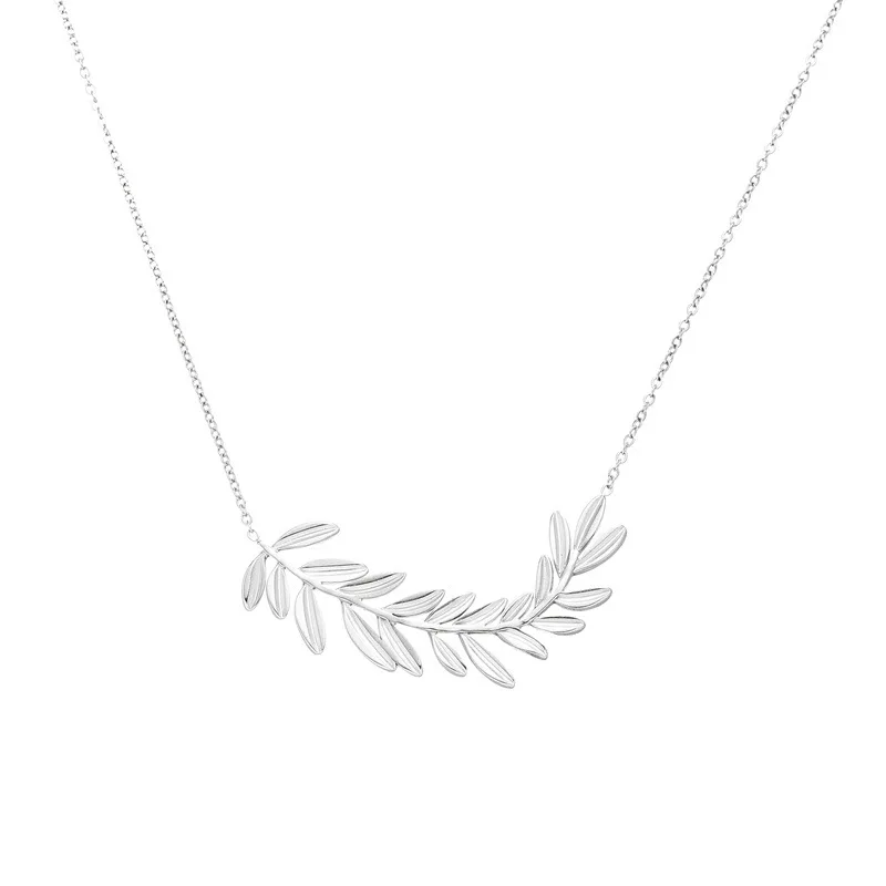Fashion Niche Leaf Pendant Necklace Titanium Steel Versatile Sweet Girl Temperament Niche Stainless Steel Necklace Dropshipping - Image 5