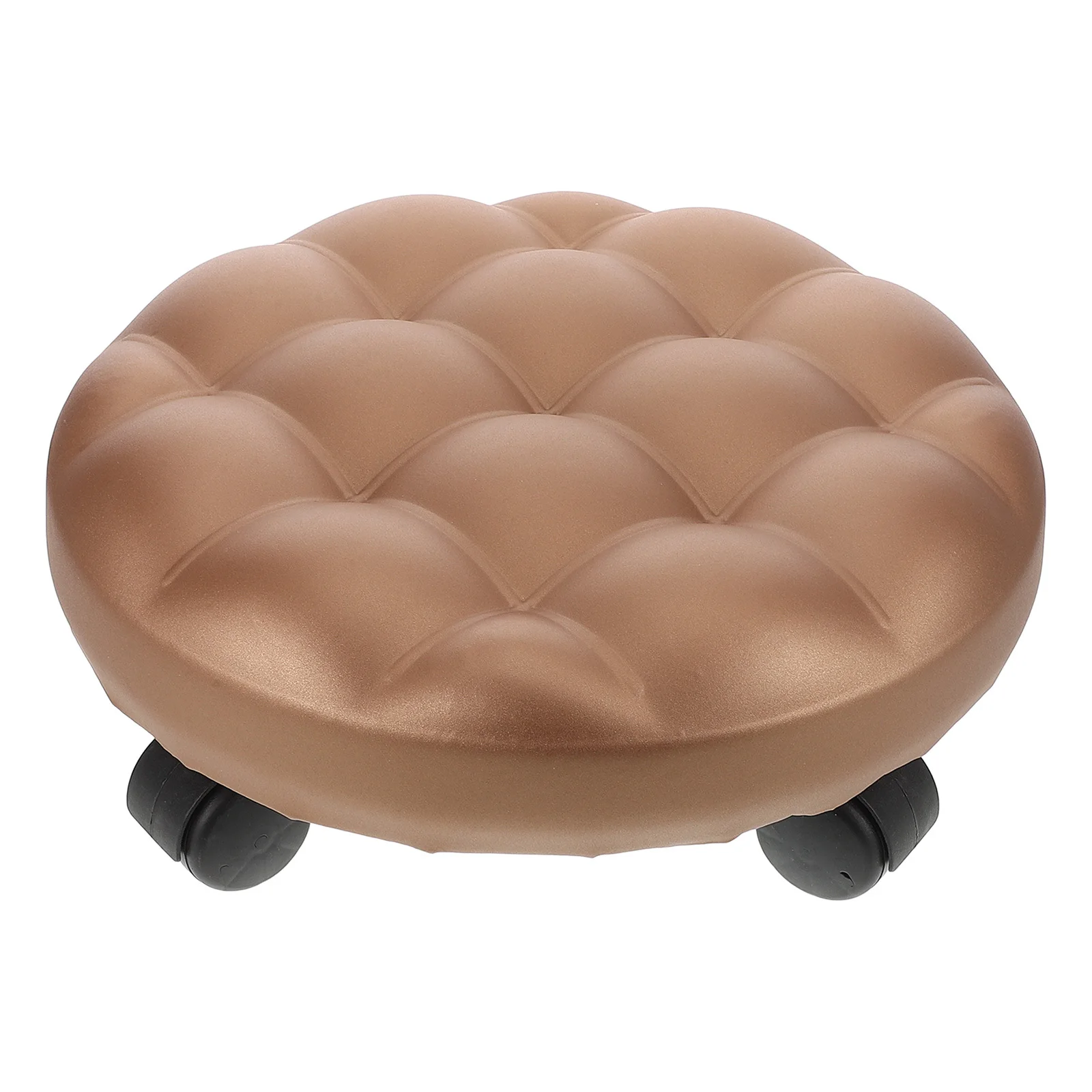 Taburete bajo redondo con ruedas, taburete rodante multiusos para sala de estar, cocina, baño, fácil de mover, diseño que ahorra espacio