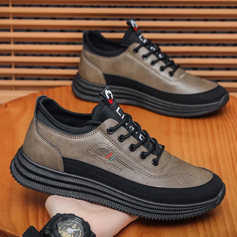 

Trend Men's Shoes Young Leather Loafers Sports Shoes for Men Autumn Casual Sneakers Korean Single Shoes Man Business Dress Shoe