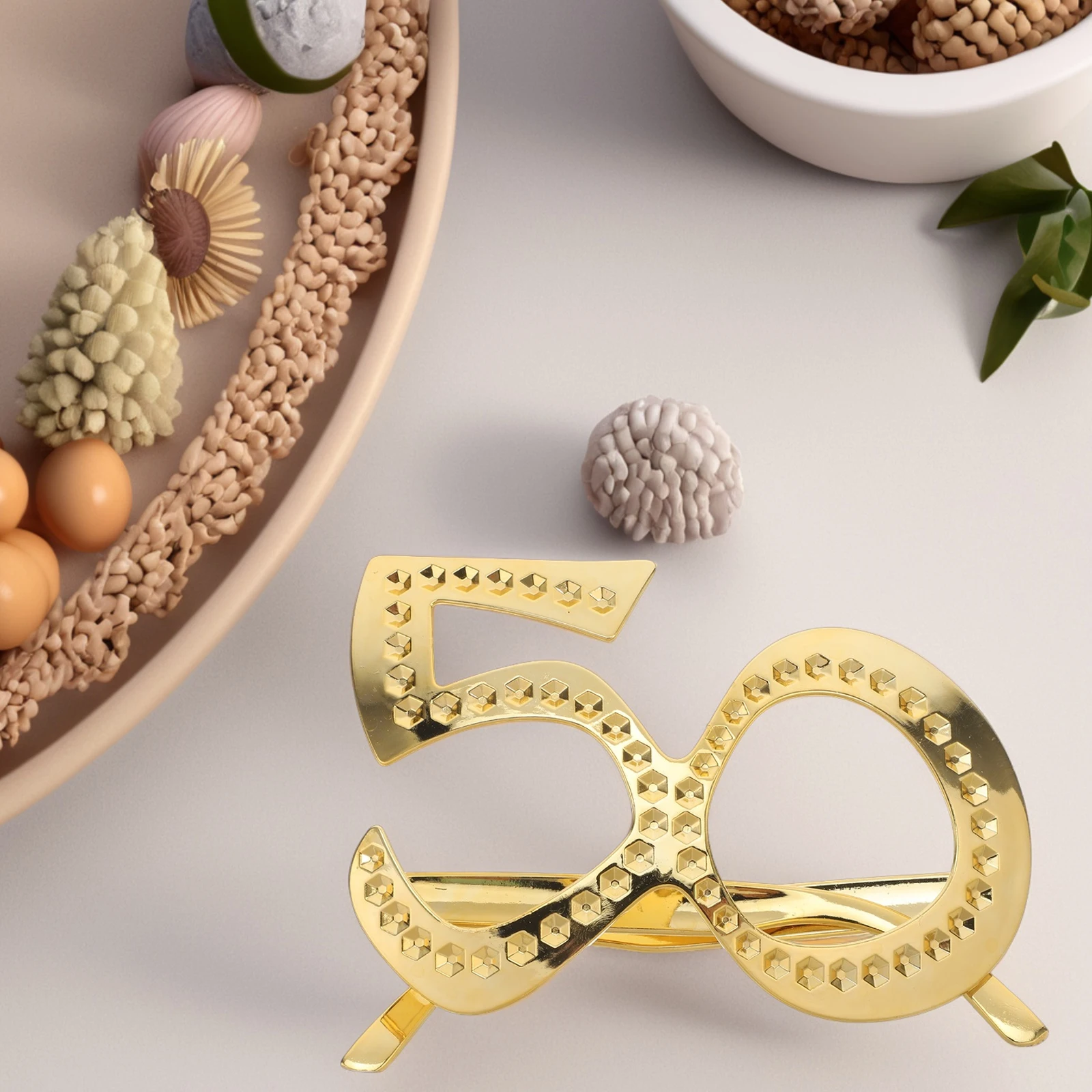

6 Pcs 50th Birthday Glasses Party Props Rhinestone Plastic Funny Eyewear Accessories for Women Photo Booth Supplies