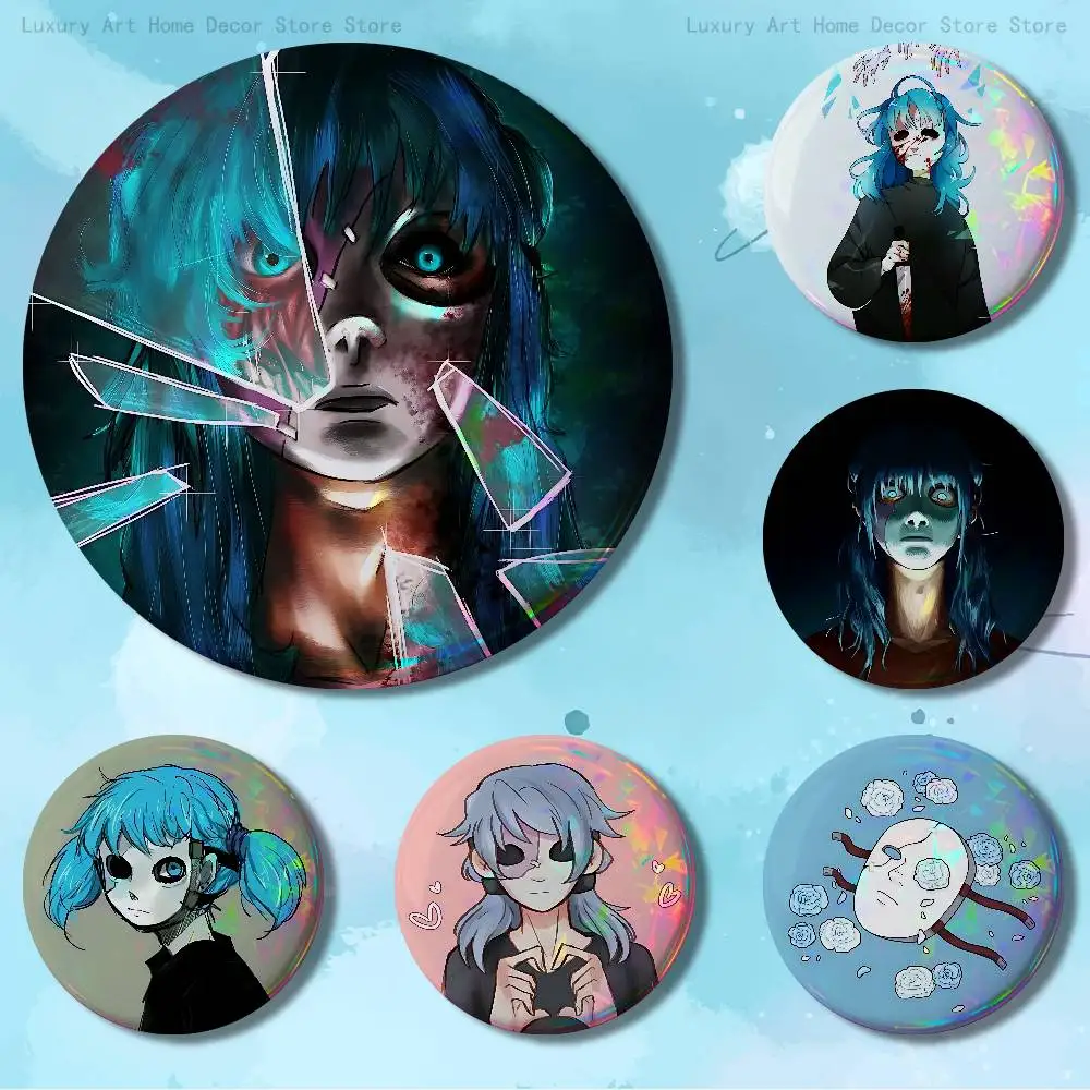 

Game S-Sallys F-Face Pins 58mm Cute Cartoon Badge Handmade Brooches for Backpack Accessories