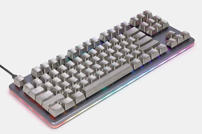 Imagem -03 - Teamwolf-stainless Steel mx Keycap Keycap de Metal para Teclado Mecânico Gaming Key Ansi Light Through Back Lit 1.75u Shift 109