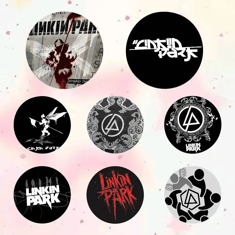 Rock Band Linkin Park Anime Oft Button Pin Creativity Manga Round Badge Cartoon Brooches For Bag Jacket Collar Decor Gift