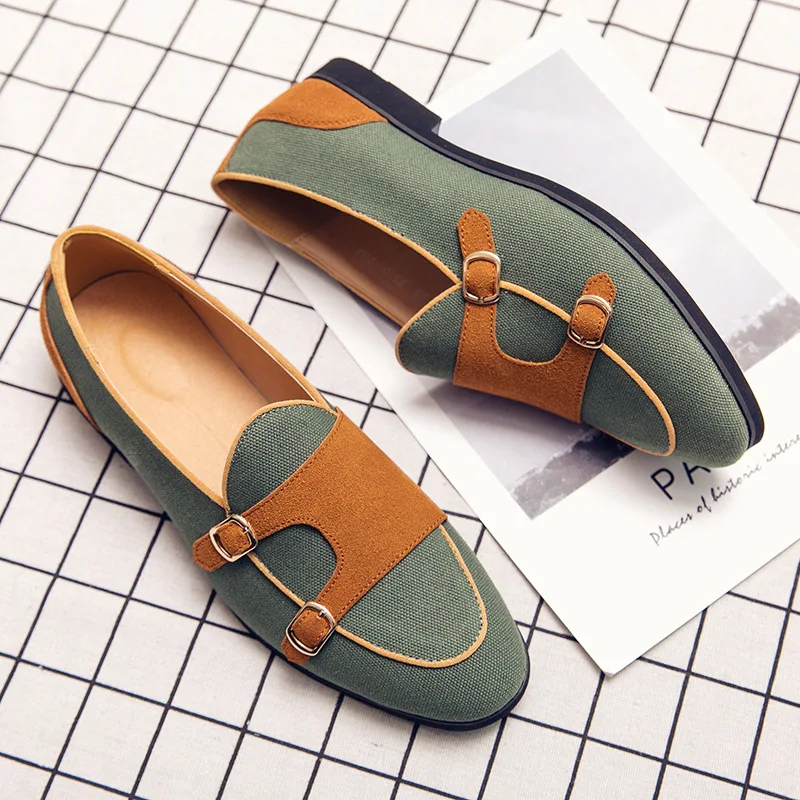 Cloth Men Dress Shoes Men Brogue British Oxford Formal Shoes Male Gentleman Retro Party Wedding Shoes Buckle Strap mocasines
