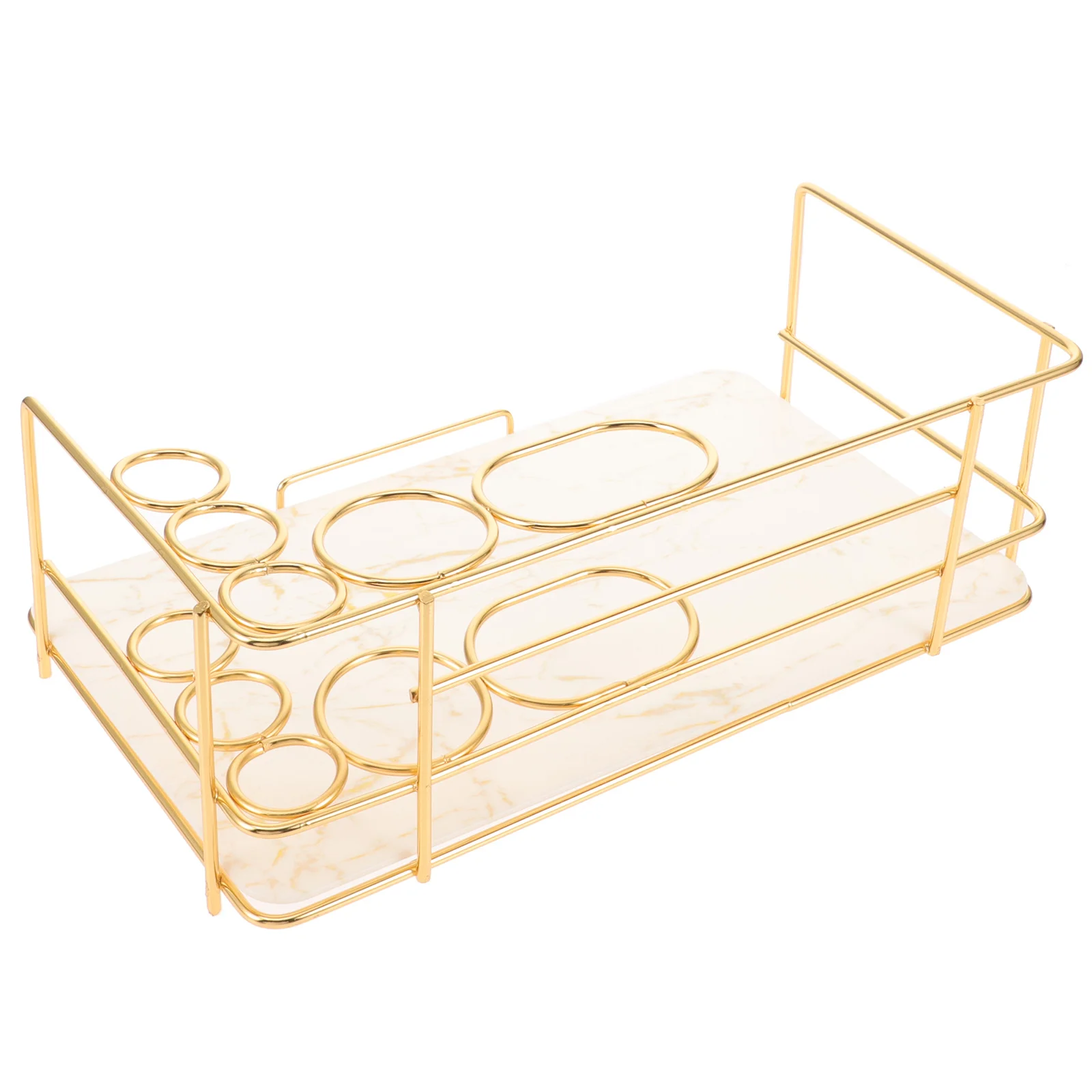 

Marble Pattern Bathroom Tray Organizer Large Capacity Toiletry Storage Countertop Shelf For Sink Vanity Desktop Kitchen