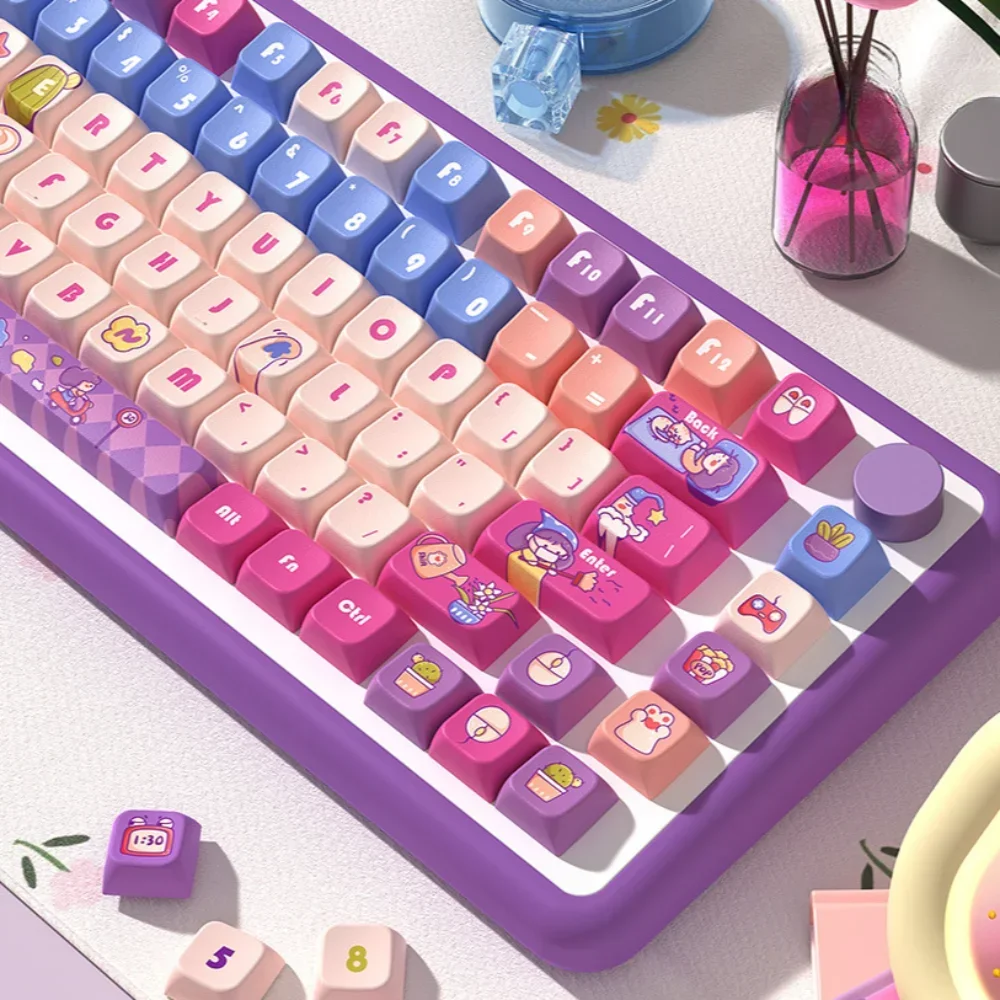 

Mechanical Keyboard Happy Hour Theme PBT Keycaps MDA Height Personalized Girl Customized Thermal Sublimation