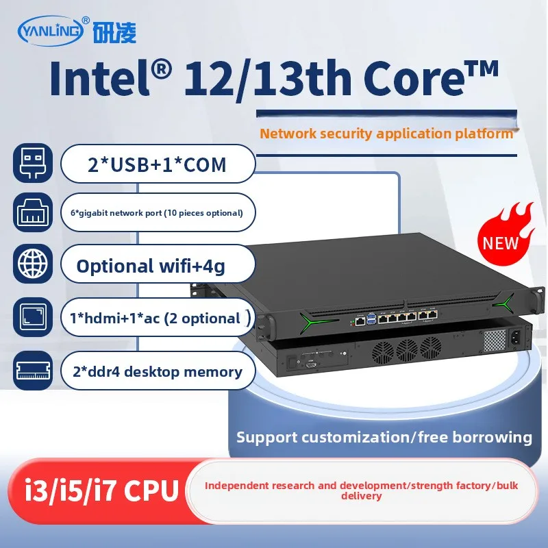 IWILL 1U 6 Network Port Industrial Control Host Network Security Platform Firewall Gateway Server Soft Routing Stock Available