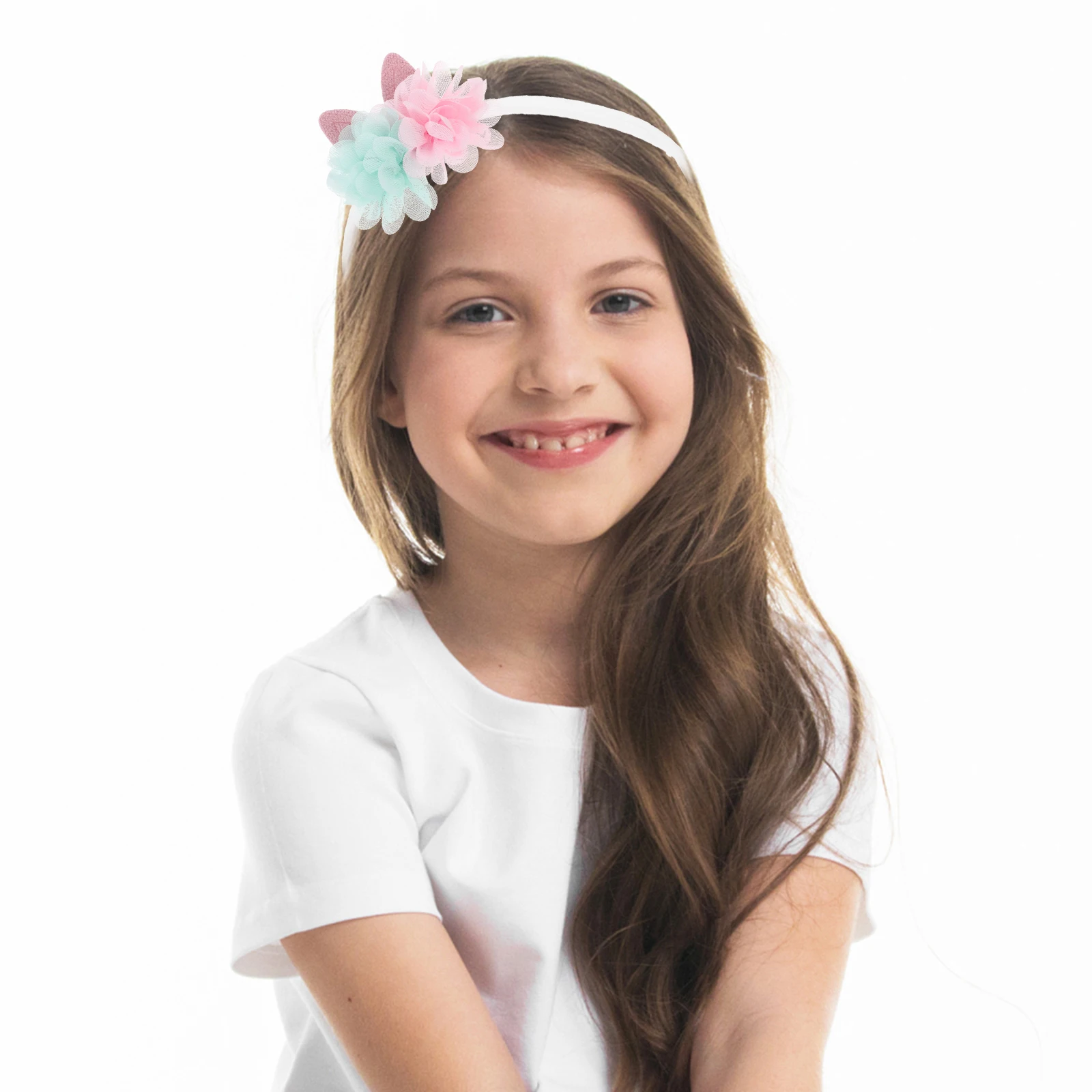 

1Set Easter Headband Set Delicate Lightweight Fabric Hair Band with Bunny Rabbit Unicorn Wing for Holiday