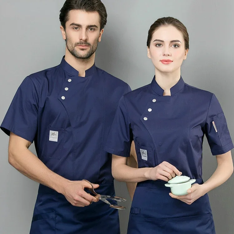 Chef Jackets Short Sleeve Food Serive Chef Uniform Breathable Kitchen Catering Restaurant Workwear Hotel Cafe Work Cook Wear