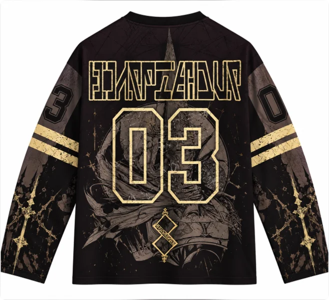 Camiseta de manga larga de estilo gótico oscuro, con estampado de figuras de guerreros y textura craquelada, diseño vintage, para hombre y mujer, ideal para un estilo urbano.